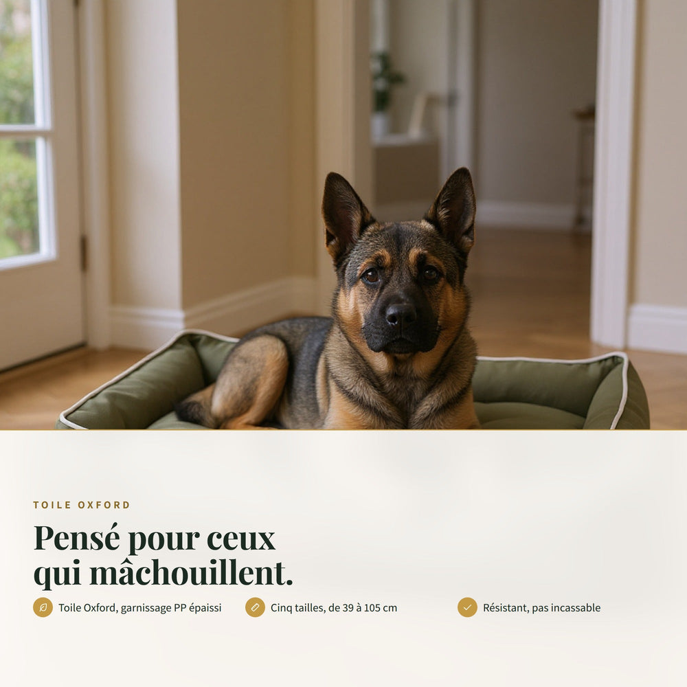 Panier chien indestructible en toile Oxford CANIPANI — TOILE OXFORD : Pensé pour ceux qui mâchouillent.