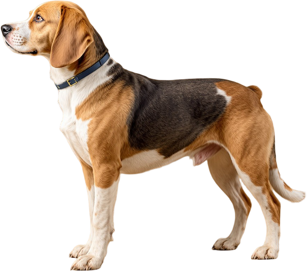 Beagle debout de profil