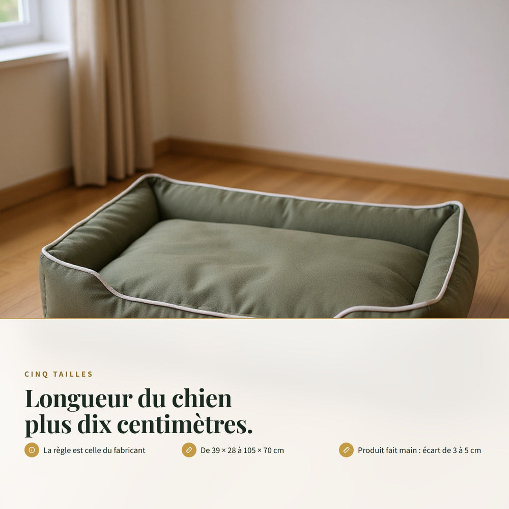 Panier chien indestructible en toile Oxford CANIPANI — CINQ TAILLES : Longueur du chien plus dix centimètres.